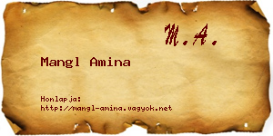 Mangl Amina névjegykártya